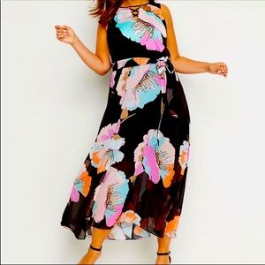 Lane Bryant Floral Maxi Dress Black size 28